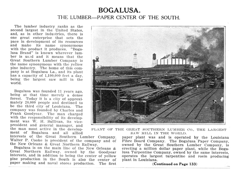 Great Southern Lumber Company at Bogalusa, Louisiana (Louisiana