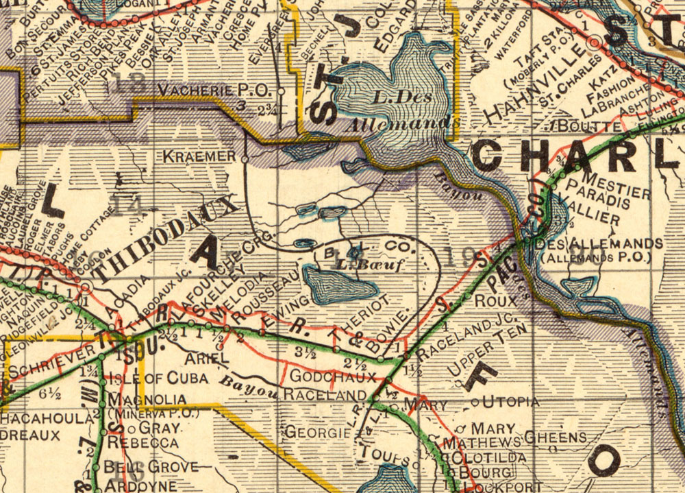 Bowie Lumber Company at Bowie, La., Map Showing Tram in 1913.