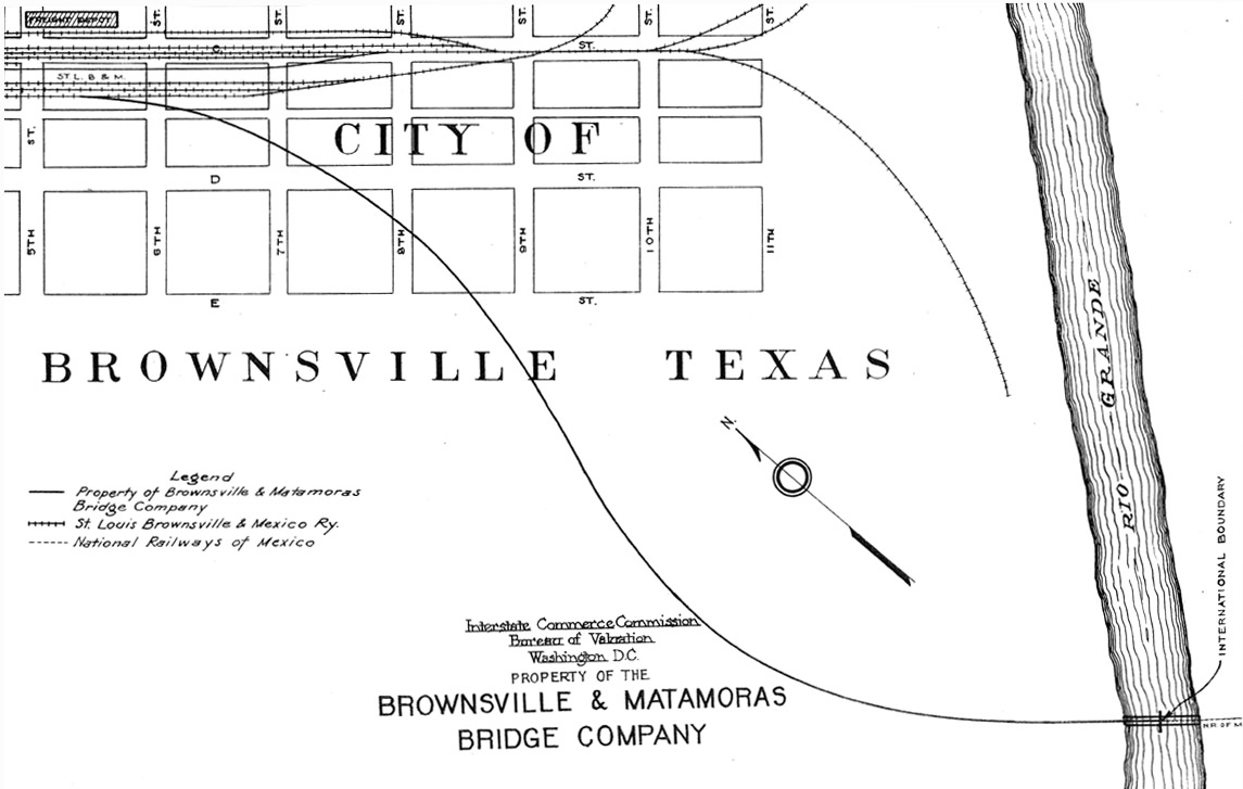 Brownsville & Matamoros Bridge Company (Tex.), ICC Reference Map Showing Route circa 1926.