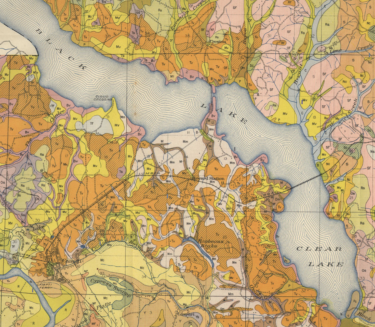 Frost-Johnson Lumber Company (La.), Map Showing Campti Tram in 1921.