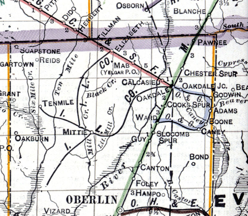 Industrial Lumber Compay at Elizabeth, La., Map Showing Tram in 1920.