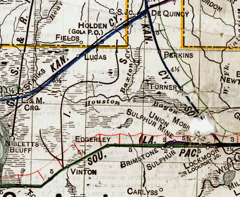 Industrial Lumber Company at Vinton, La. Map Showing Tram in 1914.