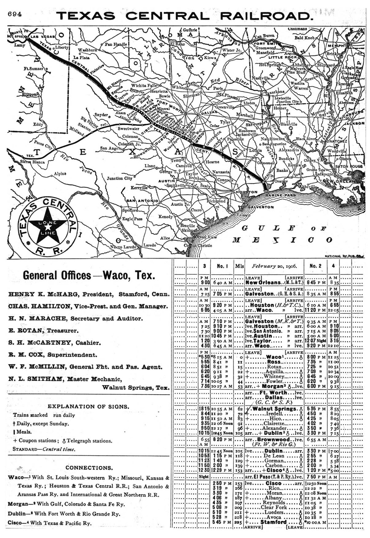 texas central railway map texas central railroad company tex timetable and map showing route in 1906 texas central railway map texas central railroad company tex timetable and map showing route in 1906