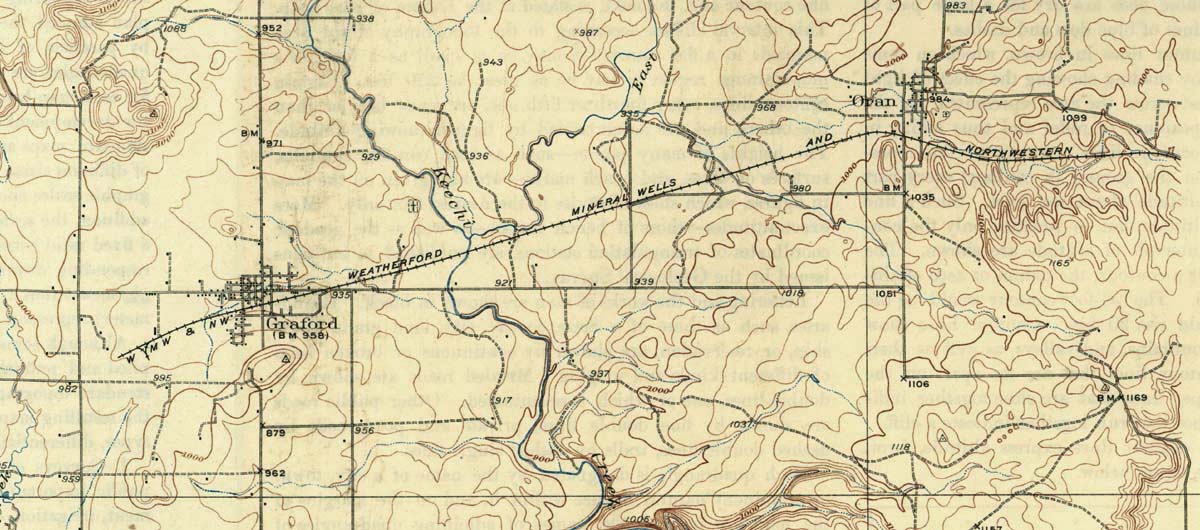 Mineral Wells & Northwestern Railway Company (Tex.), Map Showing Route