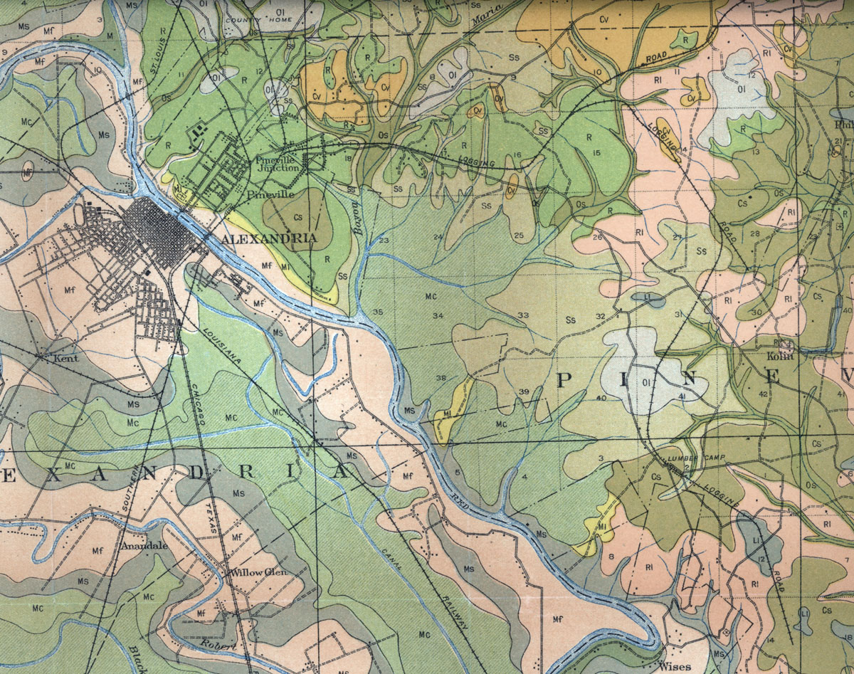Alexandria Lumber Company, Map Showing Trams in 1916.
