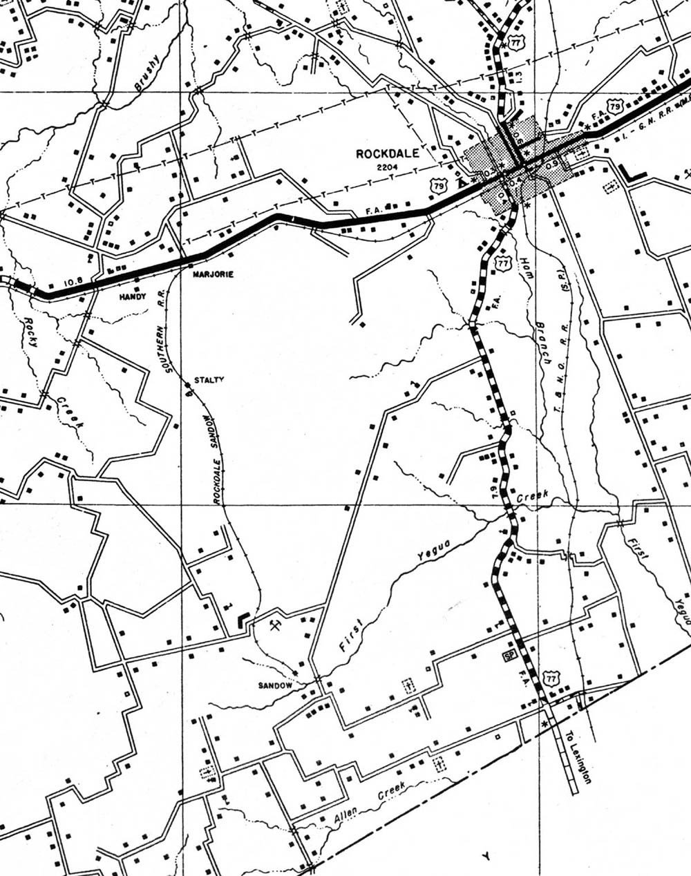 Rockdale, Sandow & Southern Railway Company (Tex.), Map Showing Route