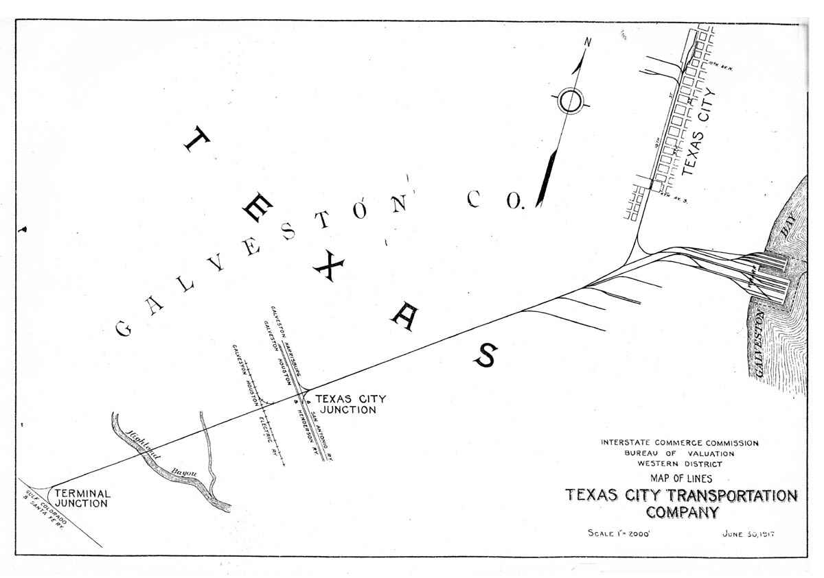 Texas City Transportation Company (Tex.), Reference Map Showing Route in 1917.