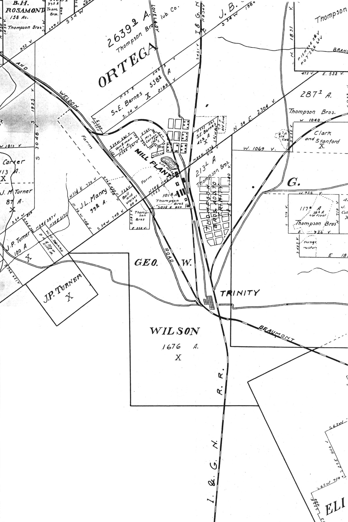 Thompson Brothers Lumber Company (Tex.), Plat Map Showing Industrial
